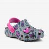 Detské clogsy COQUI LITTLE FROG Mid. grey/Fuchsia love + amulet 27/28