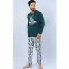 Dlhé pánske pyžamo - Street XL Zelená Dlhé