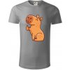 Kapybara s palcom hore - Tričko z organickej bavlny - 2XL ( Starostrieborná )