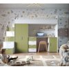 Nábytek PEGAS s.r.o. Patrová postel PARADISE 4S Bílá Zelená Oliva mat