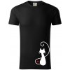 Zamilovaná mačka spredu - Tričko z organickej bavlny - L ( Čierna )