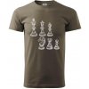Šachové figúrky kreslené - Klasické pánske tričko vyššej gramáže - XS ( Army )