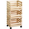 Kesper 69581 Regál na ovocie a zeleninu s kolieskami borovice, 80 x 37 x 30 cm