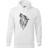 Geometria - vlk - vyjúci - Mikina pánska Cape s kapucňou - 2XL ( Biela )