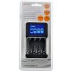 Solight nabíjačka s LCD displejom, AC 230V, 450mA, 4 kanály, AA/AAA, riadená mikroprocesorom DN25