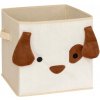 TEXTILNÝ ÚLOŽNÝ BOX ZVIERATKO PSÍK 29 X 29 CM BÉŽOVÝ DO DETSKEJ IZBY