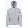 Fruit of the Loom Mikina Premium Hooded Sweat Jacket s kapucí COT-16203461002 M Melír šedá