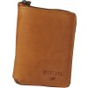 Kožená bezpečnostná peňaženka na zips MUSTANG, camel