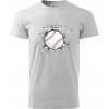 Baseball lopta v triku - Klasické pánske tričko vyššej gramáže - 3XL ( Svetlosivý melír )