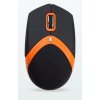 AMEI AM-M101O/Ergonomická/Optická/1 600 DPI/Drôtová USB/Čierna-oranžová