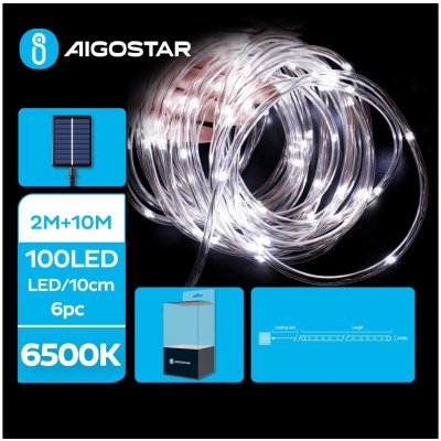 Aigostar LED Solárna vianočná reťaz 100xLED 8 funkcií 12m IP65 studená biela AI0442