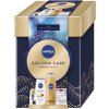 Nivea Golden Care (Dámsky vianočný darčekový box) sprchovací gél + telové mlieko + guľôčkový antiperspirant + balzam na pery