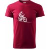 MTB kreslený cyklista - Klasické pánske tričko vyššej gramáže - 4XL ( Marlboro červená )