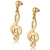 Náušnice husľový kľúč z kolekcie Basic Aria Colibra – pozlátené