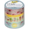 Folia Washi Tape - dekoračná lepiaca páska - Tropical, 4 ks