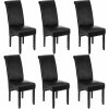 tectake 403495 jedálenská stolička ergonomická, masívne drevo - čierna, sada 6 kusov