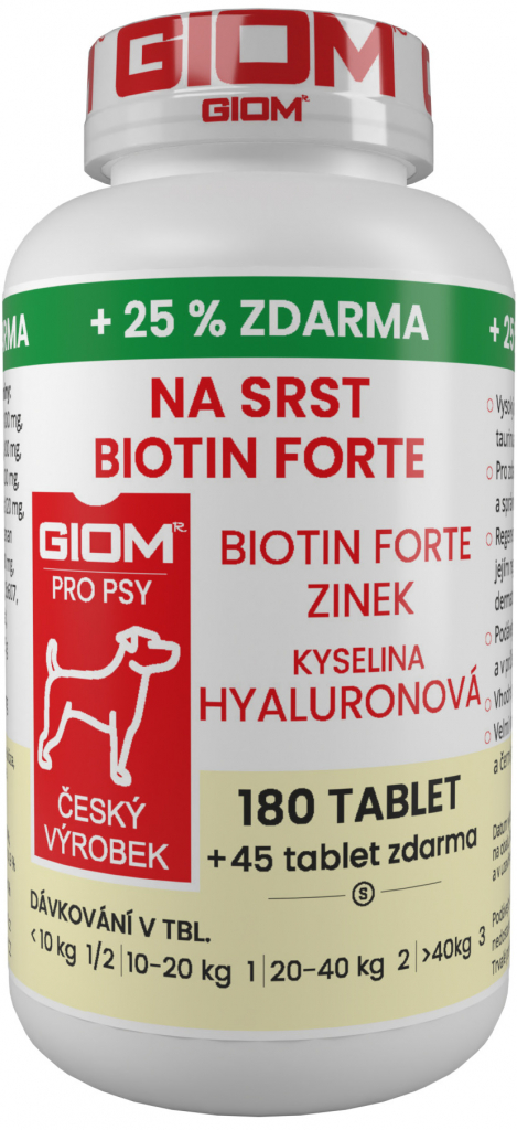 Giom S pes Na srst Biotin FORTE 180 tbl