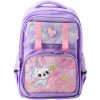 Fialový školský batoh s mačkou a hrudným pásom 20L