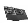 C-TECH Klávesnice KB-113E USB, ERGO, černá, CZ/SK