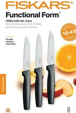 FISKARS Set univerzálnych nožov, 11 cm, Functional Form , čierna