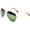 Slnečné okuliare pilotky zelené zrkadlové - zlatý rám