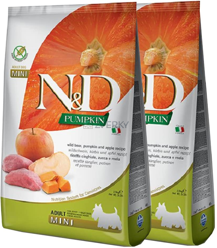 N&D dog GF Pumpkin Adult mini boar & apple 2 x 7 kg