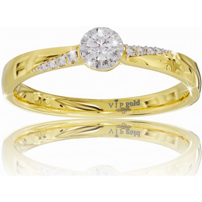 VIPgold Zásnubný prsteň s briliantmi v žltom zlate R330 48745z