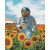 ZUTY Maľovanie podľa čísel - ASTRONAUT V SLNEČNICIACH Rámovanie: bez rámu a bez vypnutia plátna, Rozmer: 80x100 cm