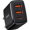 Baseus Compact Quick Charger 2U+C 30W EU Black CCXJ-E01 (CCXJ-E01)