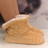 Svetlohnedé plyšové papuče s mašličkou Cozy Brown
