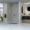 Erga Paris, sprchová zástena Walk-In 150x200 cm, 8mm číre sklo, zlatý lesklý profil, ERG-V02-PARIS-150x200-CL-GD