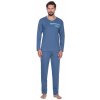 Regina 430 pánské pyžamo dlouhé modré