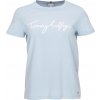 Tommy Hilfiger Dámske tričko REG C-NK SIGNATURE TEE svetlomodrá biela