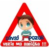 abenys nálepka na auto trojuholník DÁVAJ POZOR vezie ma babička - chlapček