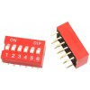 DIP prepínač - 2,54 mm; 6 sekcií