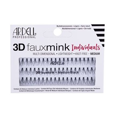 Ardell 3D Faux Mink Individuals Medium trsové umělé řasy 60 ks odstín Black