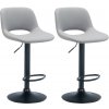 Sada 2 barových stoličiek Camden z umelej kože, sivá