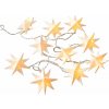 Butlers ORIGAMI Svetelná reťaz s USB papierové hviezdy 10 svetiel - biela