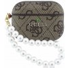 Guess PU 4G Classic Logo Pearl Strap púzdro pre AirPods Pro 3 Brown