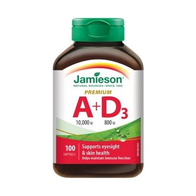 Jamieson Vitamín A a D Premium 10000 IU / 800 IU 100cps.