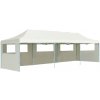 vidaXL Skladací párty stan s 5 bočnými stenami 3x9 m krémový