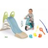Set šmykľavka s vodnou hrou a odrážadlo motorka Toboggan GM Slide Life Smoby dĺžka šmyku 150 cm a rybárska udica s kačičkami