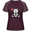 MyMate Predĺžené Tričko MY120 - Dizajn - Pes hrajúci sa na telefone - Burgundy / Heather Burgundy - XL - Dámske