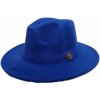 Pánsky modrý fedora klobúk – elegantný plstený model (Pánsky modrý fedora klobúk – elegantný plstený model)