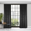 Eurofirany Dizajnový záves Rosa z jemného zamatu - 135x300 cm - čierny uchytenie riasiaca páska