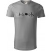 Ekg psia labka - Tričko z organickej bavlny - 2XL ( Starostrieborná )