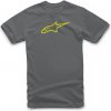 tričko AGELESS CLASSIC, ALPINESTARS (šedá/žltá fluo, veľ. S)