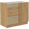 Bývaj s nami SK, AXEL kuchynská skrinka 105 ND 1F, capucino/dub artisan LTD,MDF