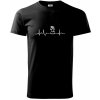 EKG Šachové figúrky - Jazdec - Klasické pánske tričko - 2XL ( Čierna )