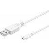 PremiumCord USB 2.0 prepojovací A-B micro 5 m biely ku2m5fw